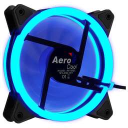 AEROCOOL Вентилятор для корпуса Rev LED 120х120 черный 3-pin 15дБ (REV BLUE 120) Ret