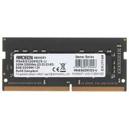 AMD Память DDR4 8GB 3200MHz R948G3206S2S-U Radeon R9 Gamer Series RTL PC4-25600 CL22 SO-DIMM 260-pin 1.2В Ret