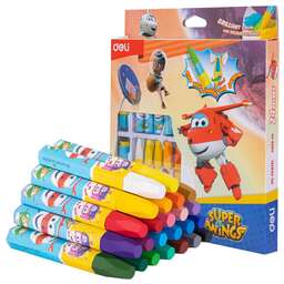 DELI Масляная пастель EC009-24 Super Wings шестигранные 24цв. картон.кор./европод