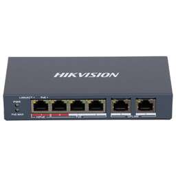 HIKVISION Коммутатор DS-3E0106HP-E 4x100Мбит/с 2PoE+ 1PoE++ 60W неуправляемый