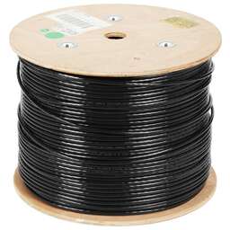 NONAME Кабель сетевой UTP 4 пары cat.5E solid 0.50мм CCA 305м черный outdoor