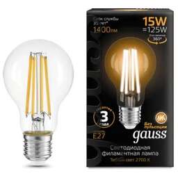 GAUSS Лампа LED E27, груша, 15Вт, 102902115, 10 шт
