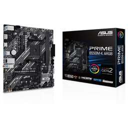 ASUS Материнская плата PRIME B550M-K ARGB AM4 mATX 2xDDR4 PCIEx16 PICEx1 2xM.2 DP HDMI GLAN