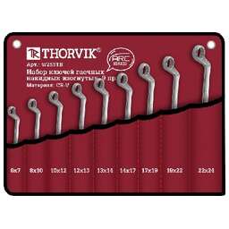 THORVIK W2S9TB Набор ключей гаечных накидных изогнутых серии ARC в сумке, 6-24 мм, 9 предметов