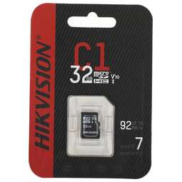 HIKVISION Карта памяти microSDHC UHS-I U1 32 ГБ, 92 МБ/с, Class 10, HS-TF-C1(STD)/32G/ZAZ01X00/OD, 1 шт., переходник без адаптера