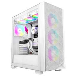 PCCOOLER Корпус C3D510 WH ARGB белый без БП ATX 5x120mm 5x140mm 2xUSB3.0 audio bott PSU