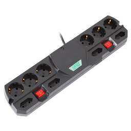 MOST TRG 2м (10 розеток) черный (коробка)