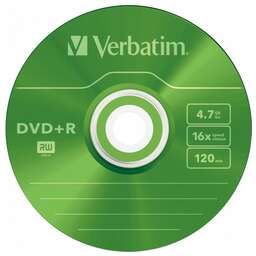 VERBATIM Диск DVD+R 4.7Gb 16x Slim case (5шт) Color (43556)