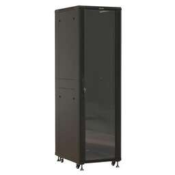 HYPERLINE Шкаф серверный TTBR-4261-AS-RAL9004 напольный, стеклянная передняя дверь, 42U, 600x2055x1000 мм