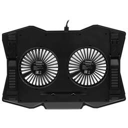 DIGMA Подставка для ноутбука D-NCP180-2x110, 18", 410х280х34 мм, 2хUSB, вентиляторы 2 х 110 мм, 700г, черный
