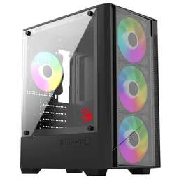 BLOODY Корпус CC-124 черный без БП mATX 8x120mm 2xUSB2.0 1xUSB3.0 audio bott PSU