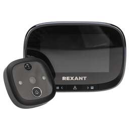 REXANT Видеоглазок дверной (DV-115) с цветным LCD-дисплеем 4.3" с функцией записи фото/видео по движению, встроенный звонок, ночной режим работы