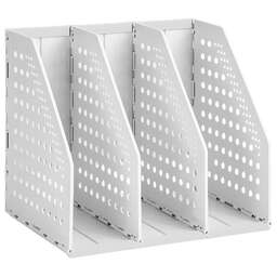 DELI Лоток вертикальный 79003GREY 79003Gray 3отд. складной A5 200х150х180мм серый пластик