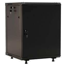 HYPERLINE Шкаф коммутационный TWB-FC-1266-SR-RAL9004 настенный, металлическая передняя дверь, 12U, 600x650x600 мм