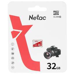 NETAC Карта памяти microSDHC UHS-I U1 P500 Eco 32 ГБ, 80 МБ/с, Class 10, NT02P500ECO-032G-S, 1 шт., без адаптера