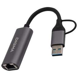 DIGMA Сетевой адаптер Gigabit Ethernet DLA-GEUC01 USB 3.0