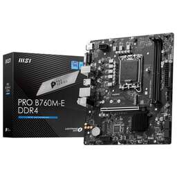 MICROSTAR Материнская плата MSI PRO B760M-E DDR4 / Intel B760 LGA1700 2xDDR4 1xM.2 4xSATA D-SUB HDMI / mATX