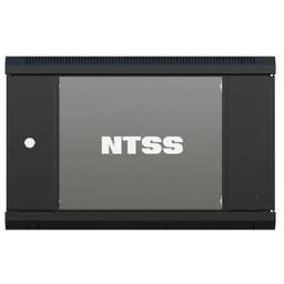 NTSS Шкаф коммутационный -W6U6045GS-BL -W6U6045GS-BL настенный, стеклянная передняя дверь, 6U, 570x370x450 мм
