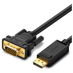 UGREEN Кабель аудио-видео DP105, DisplayPort (m) - VGA (m), 1.5м, черный [10247]