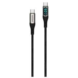 PHILIPS Кабель DLC9060, USB Type-C (m) - USB Type-C (m), 1.2м, в оплетке, черный