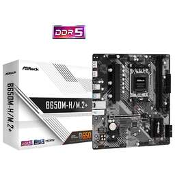 ASROCK Материнская плата B650M-H/M.2+ Socket AM5 AMD B650 2xDDR5 mATX AC`97 8ch(7.1) GbLAN RAID+HDMI+DP