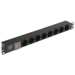 HYPERLINE Блок распределения питания SHE19-8SH-S-IEC гор.размещ. 8xSchuko базовые 10A C14
