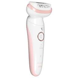 BRAUN Эпилятор SES9-030 скор.:2 насад.:3 от электр.сети от аккум. белый/розовый
