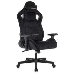 ZOMBIE Кресло игровое Ghost Fabric черный Light-20 с подголов. крестов. пластик