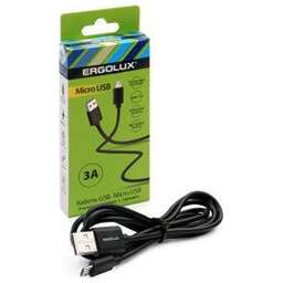 ERGOLUX (15093) ELX-CDC01-C02 USB-Micro USB 3А 1,2м Черный