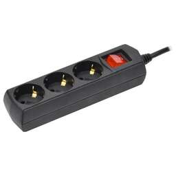 IEK Сетевой удлинитель У03В 5м (3 розетки) черный (пакет ПЭ)
