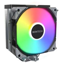 MONTECH Устройство охлаждения(кулер) NX400 ARGB Soc-AM5/AM4/1200/1700/1851 черный 4-pin 34.17dB Al+Cu 220W 874gr Ret (NX400ARGBBK)
