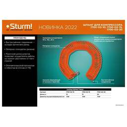 STURM! Шланг для пневмоинструмента Sturm 1700-02-10 10м оранжевый