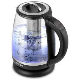 KITFORT Чайник электрический КТ-6145, 2200Вт, черный и серебристый