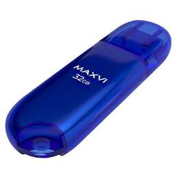 MAXVI P1 32GB blue, монолит с колпачком, ABS пластик, USB 2.0