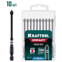KRAFTOOL Impact PZ 2, 100 мм, 10 шт, ударные биты (26193-2-100-S10)