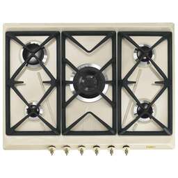 SMEG Газовая варочная панель SRV876POGH, 5 конфорок, эмалированная сталь, бежевый