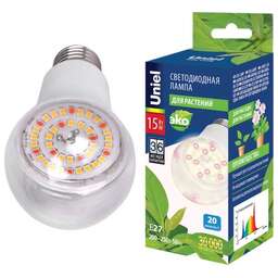 UNIEL (UL-00007405) для растений LED-A60-15W/SPFB/E27/CL PLP30WH
