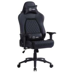 CACTUS Кресло игровое CS-CHR-130 черный экокожа с подголов. крестов. сталь