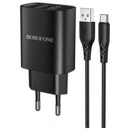 BOROFONE (6931474741219) BN2a Black СЗУ 2USB 2.1A