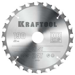 KRAFTOOL Fast, 190 х 30 мм, 24Т, пильный диск по дереву (36950-190-30)