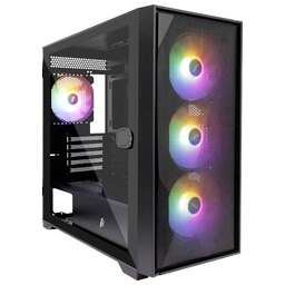 1STPLAYER Корпус DK D6 Black / mATX / 4x120mm LED fans / D6-BK-4F1