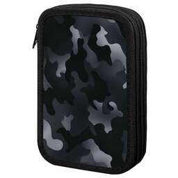 ПИФАГОР Пенал Triplet 273489, 3 отделения, форма прямоугольная, черный