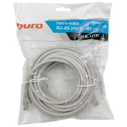 BURO Патч-корд UTP-6-10M-G UTP 4 пары cat.6 CCA molded 10м серый RJ-45 (m)-RJ-45 (m)