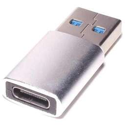 PREMIER Адаптер USB2.0 6-071, USB 2.0 A(m) (прямой) - USB Type-C (f) (прямой), пакет, серебристый