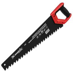 MATRIX Ножовка по пенобетону, 500 мм, защитное покрытие, твердосплавные напайки на зубья, двухкомпонентная рукоятка 23380