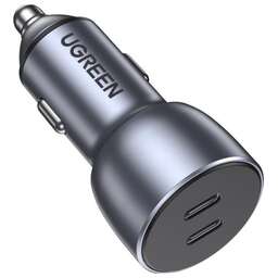 UGREEN Автомобильное зарядное устройство CD213 (70594) USB-C PD+USB-C PD 50W Fast Car Charger. Цвет: серый космос