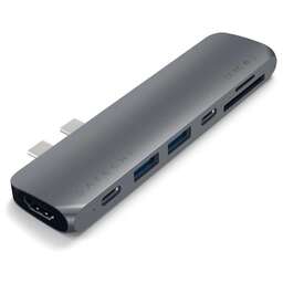 SATECHI Порт-репликатор ST-CMBPM, 2x USB Type-C, 1хHDMI, 2хUSB 3.0, серый