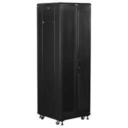 LANMASTER Шкаф коммутационный Business (TWT-CBB-27U-6X8-G1) напольный 27U 600x800мм пер.дв.стекл задн.дв.спл.стал.лист 2-хст. 2 бок.пан. 800кг черный IP20