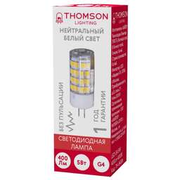 THOMSON Лампа светодиодная TH-B4206 5Вт цок.:G4 капсул. 220B св.свеч.бел.нейт. (упак.:1шт)