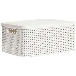 CURVER 03618-885 Корзина с крышкой RATTAN STYLE BOX M кремовая (2)